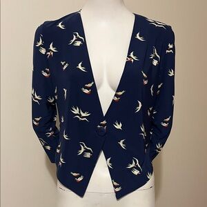 Nikki Poulos Reversible Women's Navy Bird and Kuala  Print Jacket